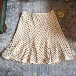 Nanette Lepore Y2K Beige A-Line Skirt with Dotted Pattern